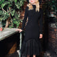 Beatrix - Curve Hugging Sweater Dress with Dreary Flared Hem - READY TO SHIP