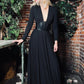Blair - Jersey Maxi Dress with Vegan Leather Corset Waist - READY TO SHIP