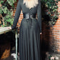Blair - Jersey Maxi Dress with Vegan Leather Corset Waist - READY TO SHIP