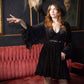 Nyx - Bell Sleeved Velvet Damask Dress with Harness - READY TO SHIP!