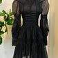Morgana - Romantic Victorian Inspired Party Dress - BLACK - PRE-ORDER