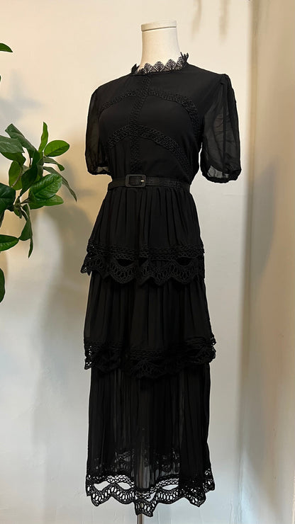 Annabel - Romantic Cottage Goth Tiered Dress