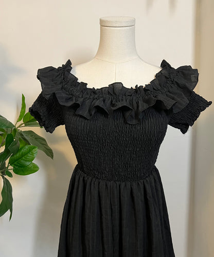 Hilda - Dark Plaid Cottage Dress - READY TO SHIP