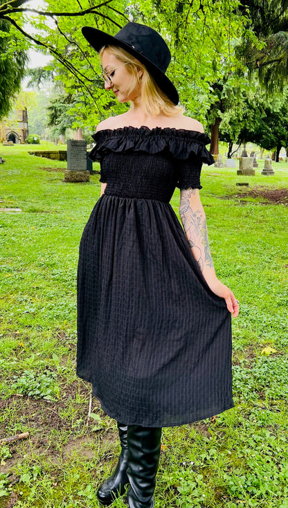 Hilda - Dark Plaid Cottage Dress - READY TO SHIP