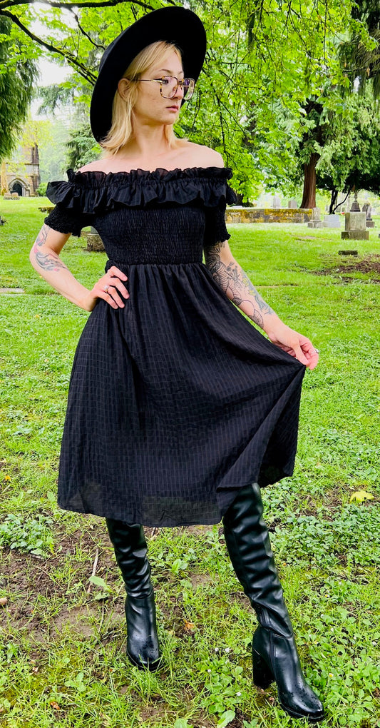 Hilda - Dark Plaid Cottage Dress - PRE-ORDER