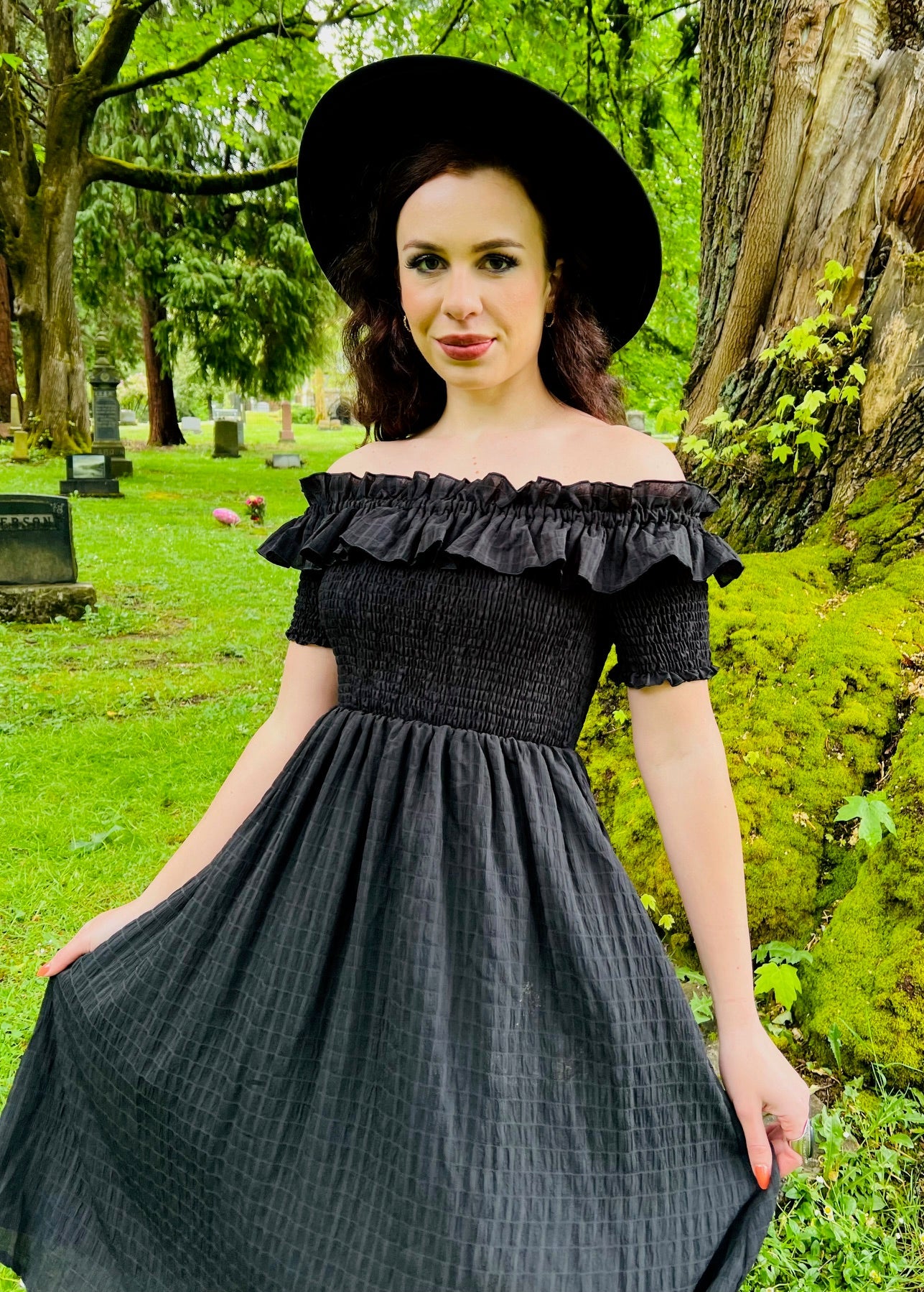 Hilda - Dark Plaid Cottage Dress - PRE-ORDER
