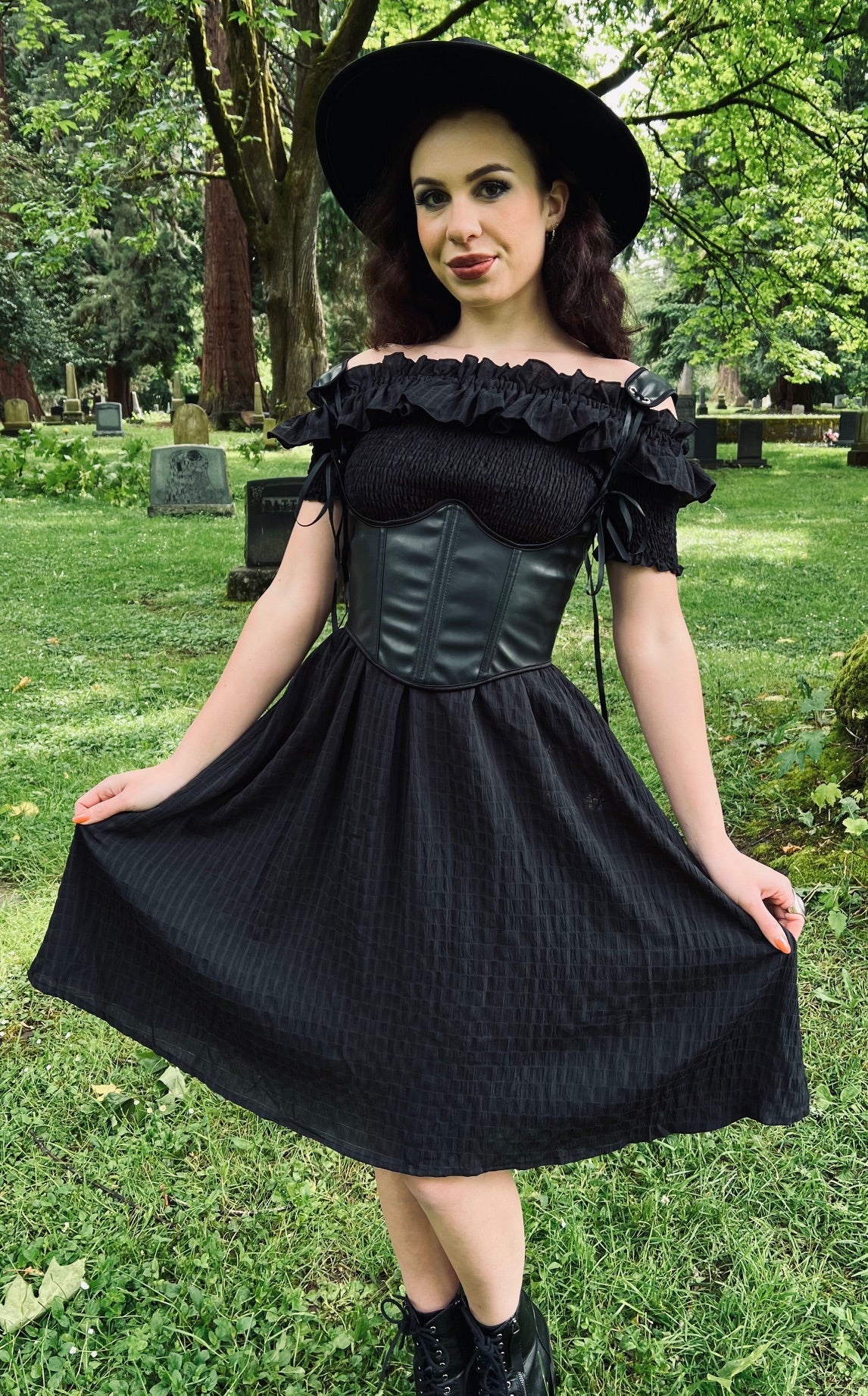 Hilda - Dark Plaid Cottage Dress - PRE-ORDER