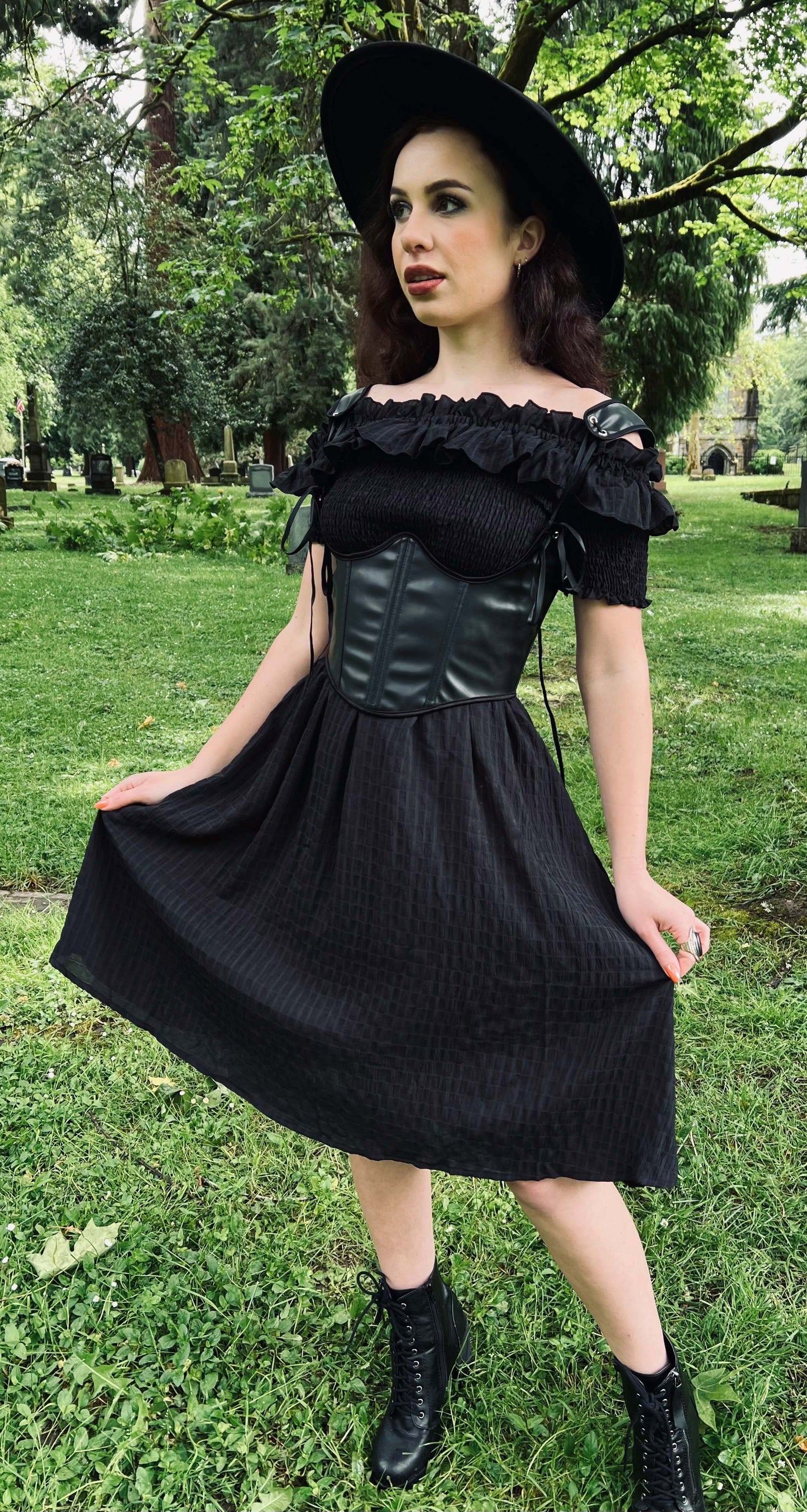 Hilda - Dark Plaid Cottage Dress - PRE-ORDER