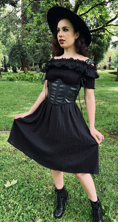 Hilda - Dark Plaid Cottage Dress - READY TO SHIP