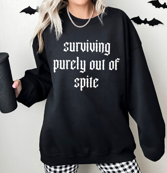 Surviving purely out of spite Pullover