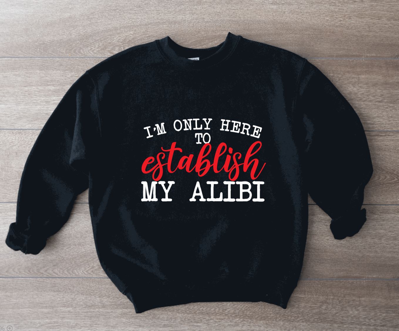 I'm only here to establish my alibi Pullover