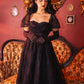 Octavia's Web - Flocked Spider Web Party Dress - READY TO SHIP