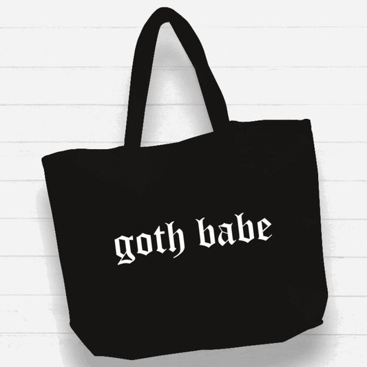 Beach Bag / XL Tote Bag - "goth babe"