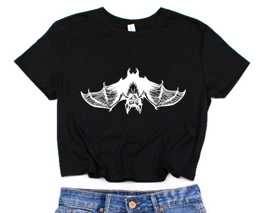 Hanging Bat Cropped T-Shirt