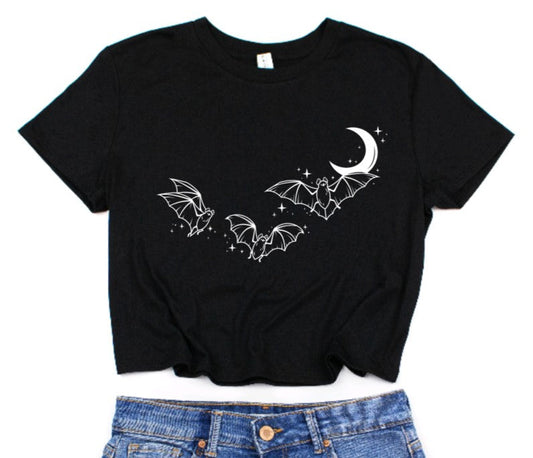 Batty Moon Cropped T-Shirt