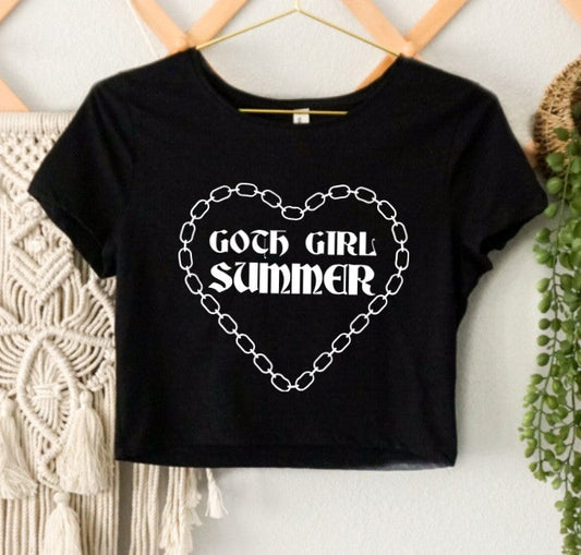 Cropped T-Shirt - Goth Girl Summer