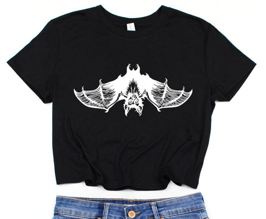Cropped T-Shirt - Hanging Bat