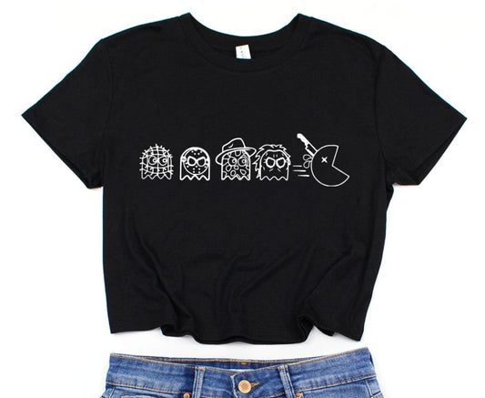 Cropped T-Shirt - Spooky pacman