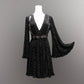 Nyx - Bell Sleeved Velvet Damask Dress with Harness - READY TO SHIP!