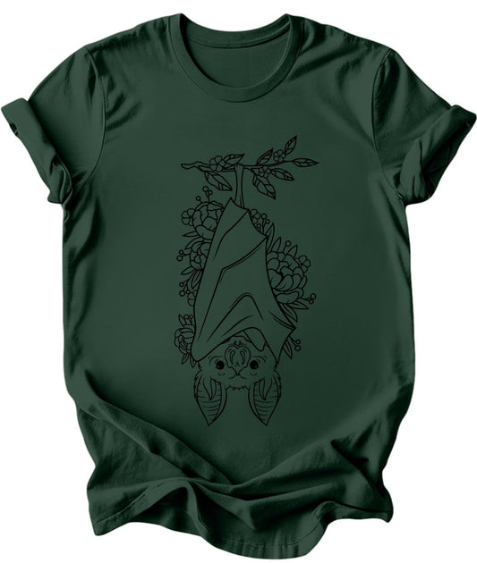 Floral Bat - Burgundy or Emerald T-Shirt