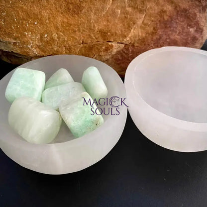 Hand Carved Selenite Crystal Charging Bowl
