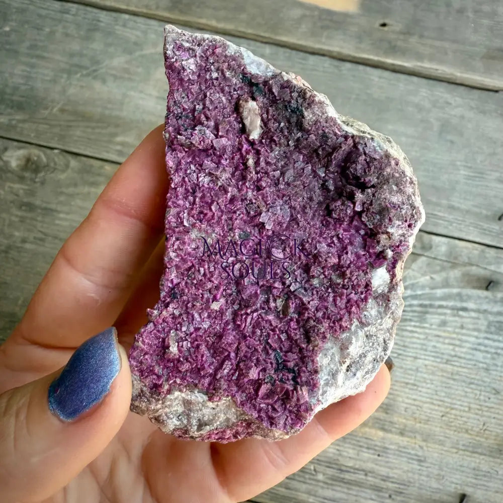 Natural Druzy Cobaltoan Calcite (Salrose) on Dolomite Matrix — Congo