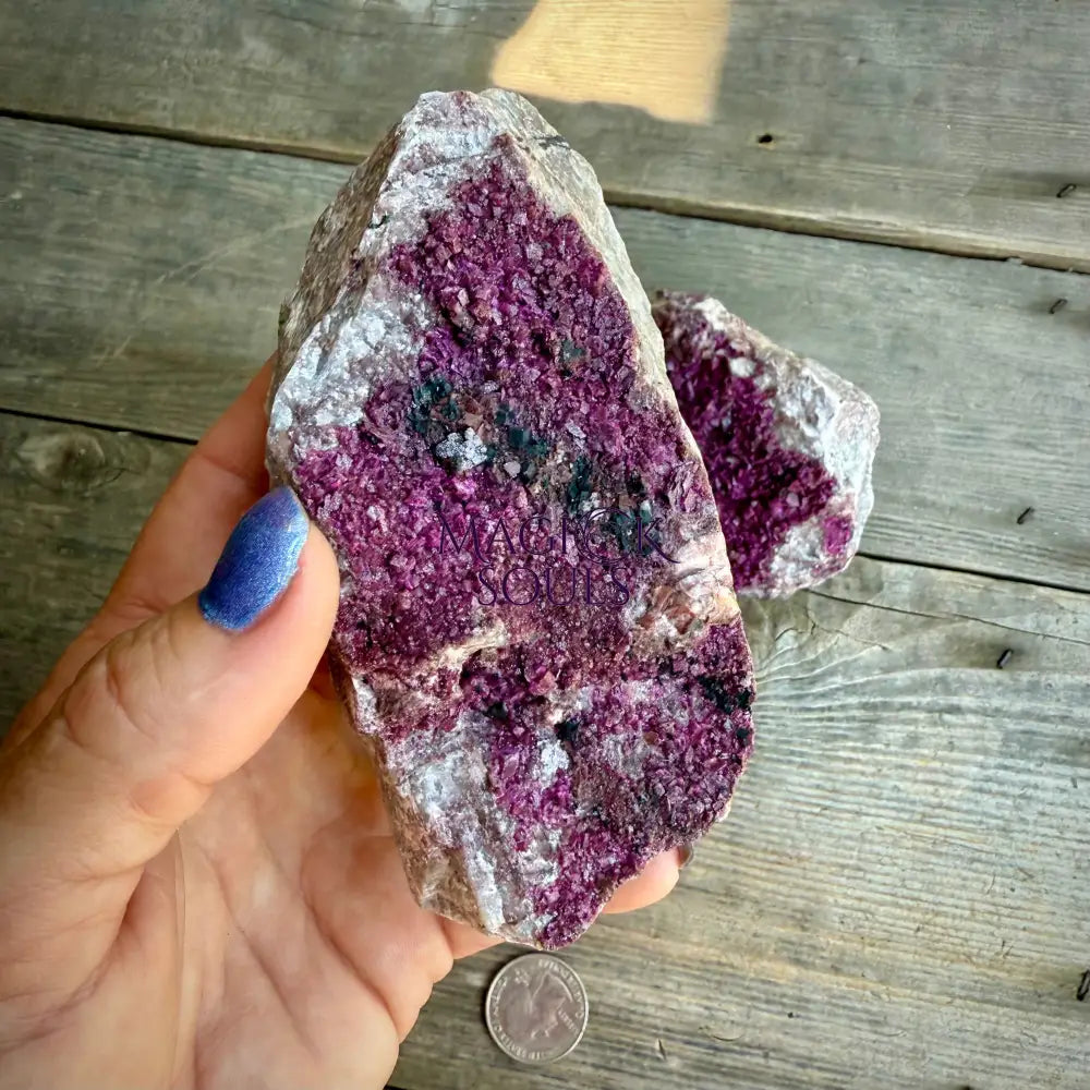 Natural Druzy Cobaltoan Calcite (Salrose) on Dolomite Matrix — Congo