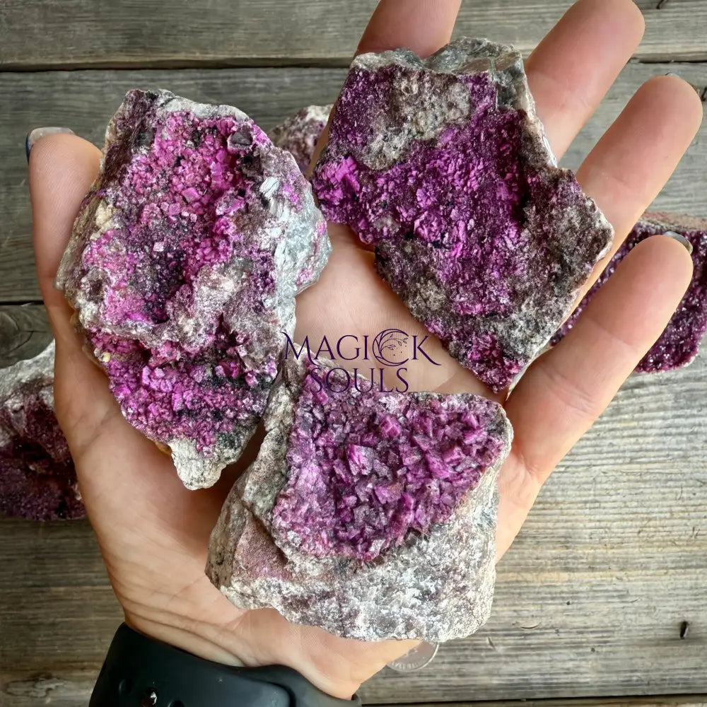 Natural Druzy Cobaltoan Calcite (Salrose) on Dolomite Matrix — Congo