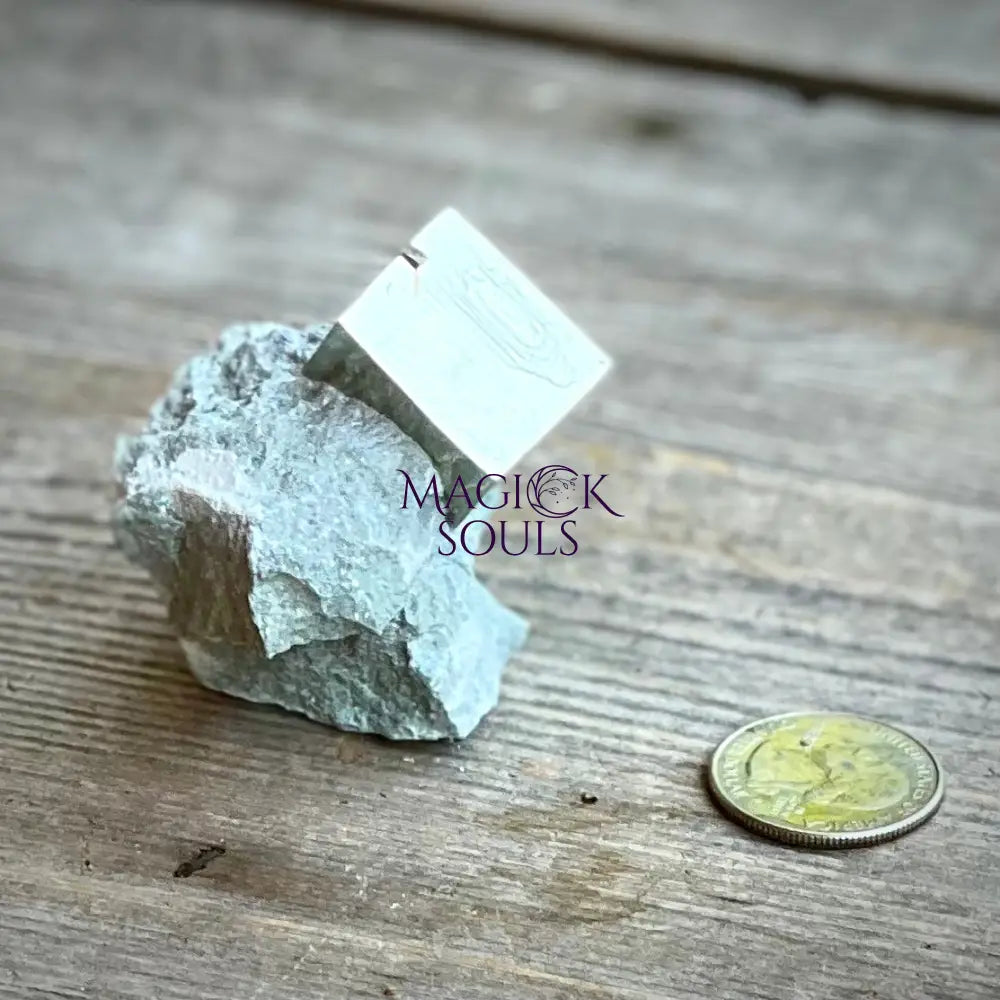 Natural Pyrite Cube in Matrix