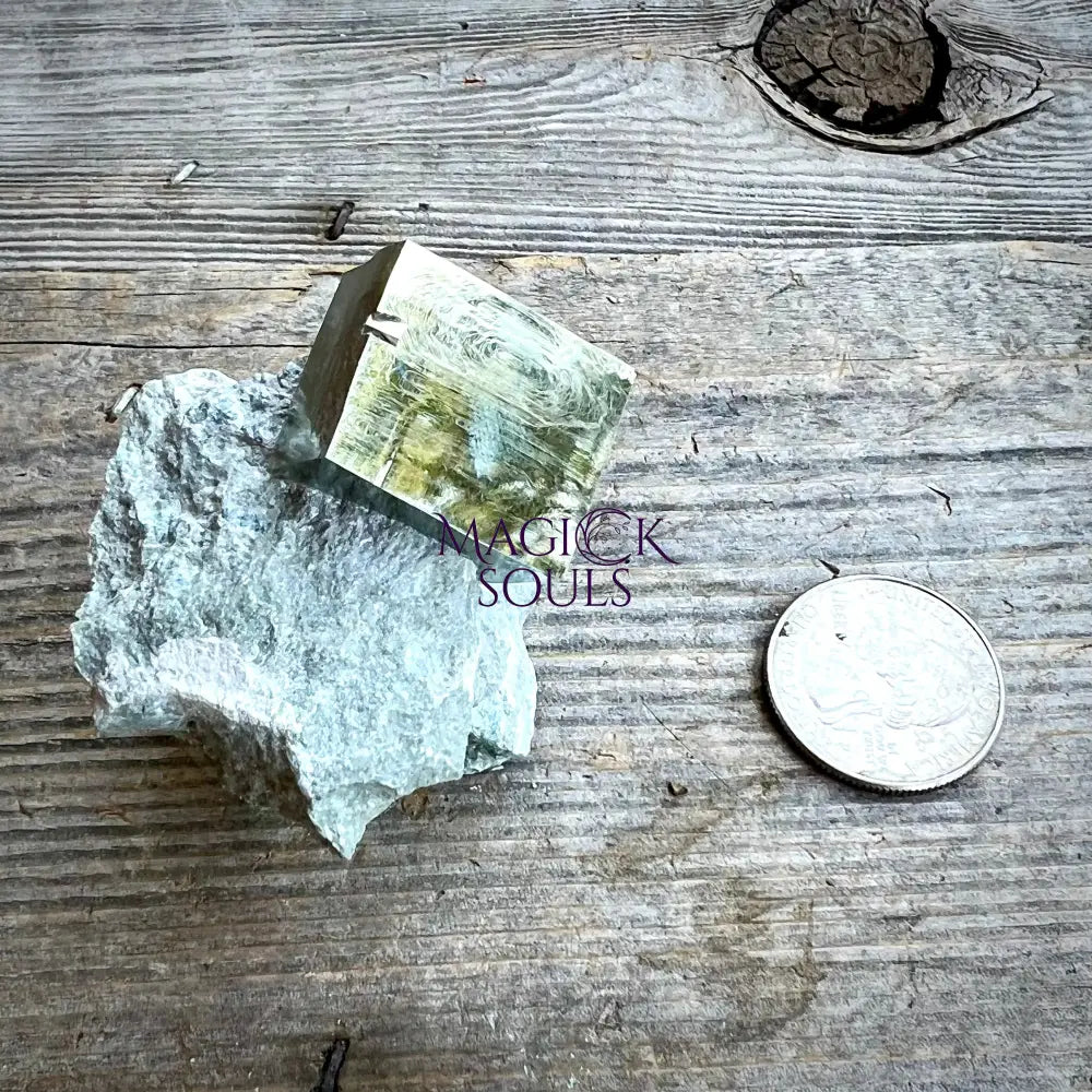 Natural Pyrite Cube in Matrix