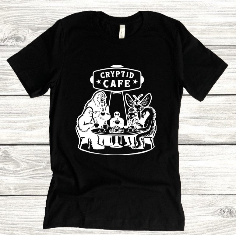 Cryptid Cafe - Available in T-Shirt, Pullover, Hoodie, Tank or Long Sleeve