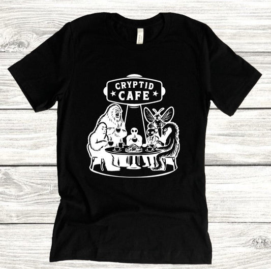 Cryptid Cafe - Available in T-Shirt, Pullover, Hoodie, Tank or Long Sleeve