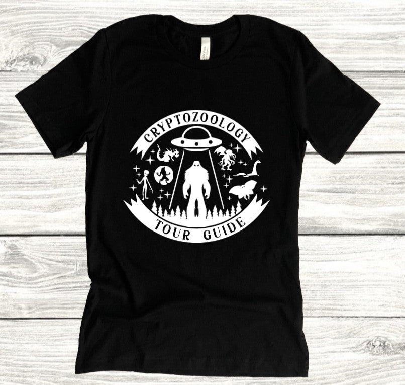 Cryptozoology Tour guide - Available in T-Shirt, Pullover, Hoodie, Tank or Long Sleeve