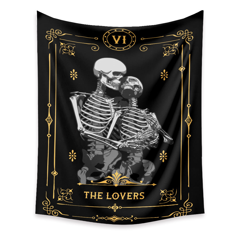 Skull Tarot Card Tapestry Wall Hanging