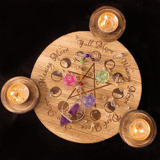 Pentagram Wooden Candle Holder