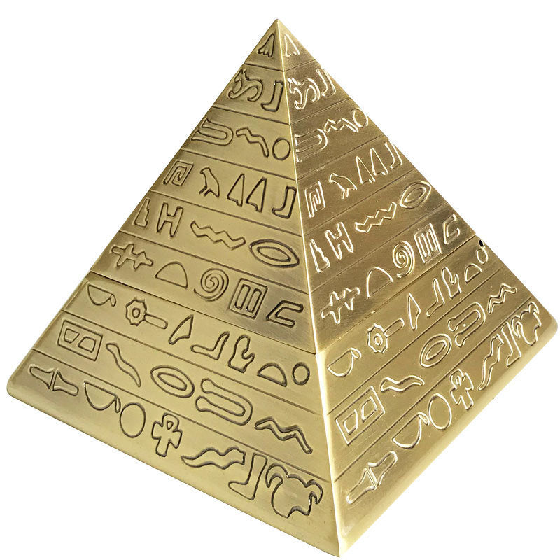 Egyptian Heiroglyph Pyramid Hidden Ashtray