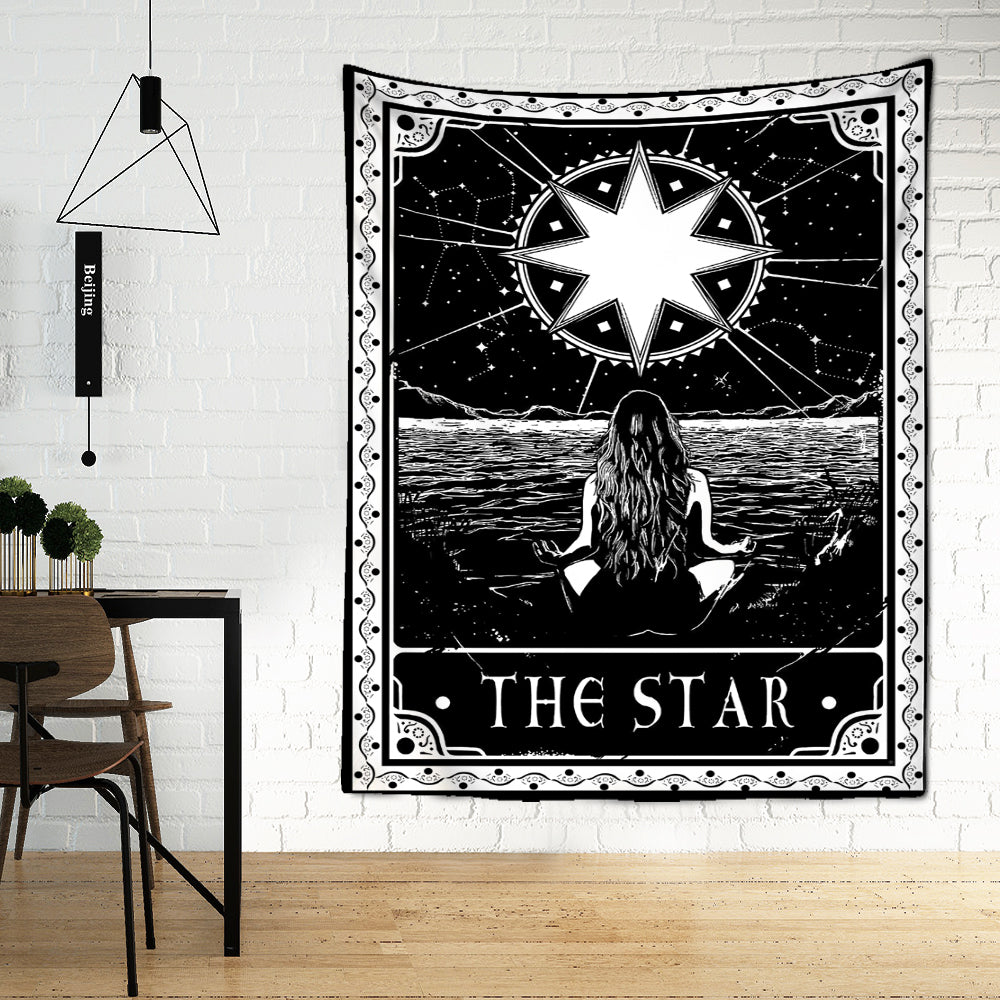 Black Tarot Cards Tapestry Wall Hanging