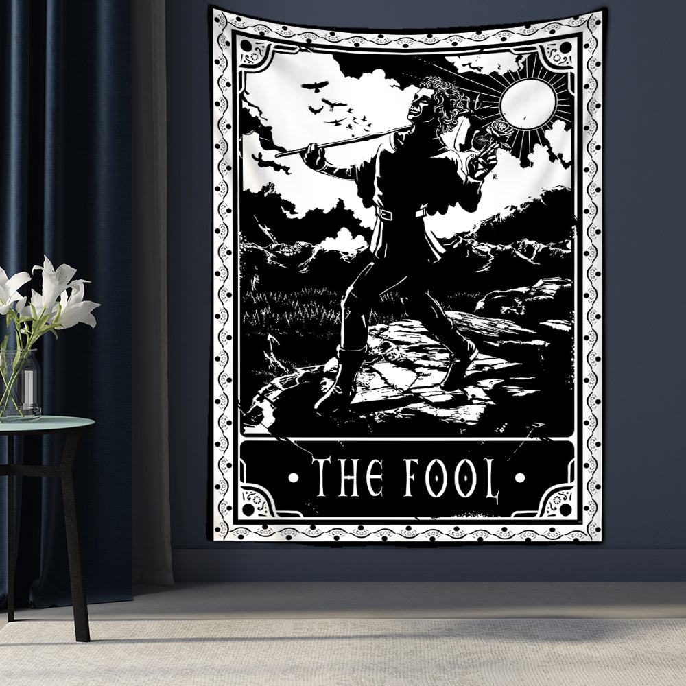 Black Tarot Cards Tapestry Wall Hanging