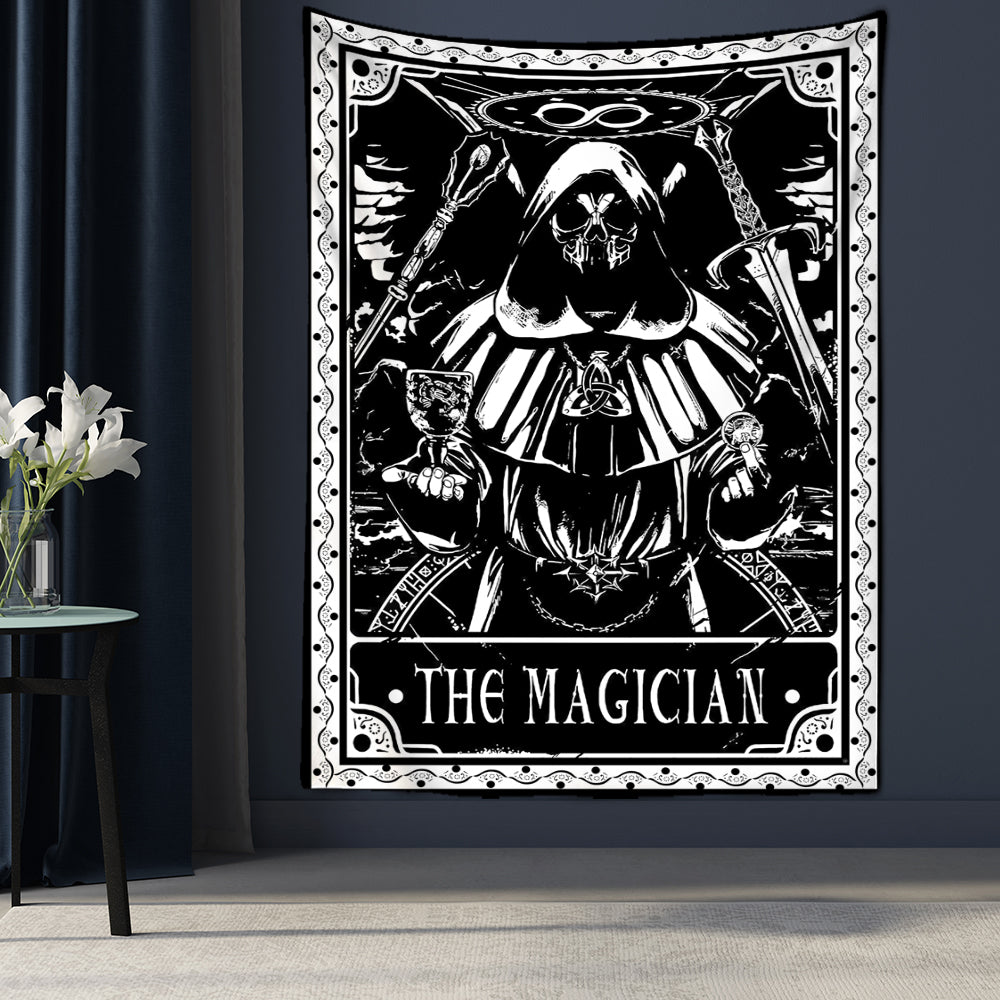 Black Tarot Cards Tapestry Wall Hanging