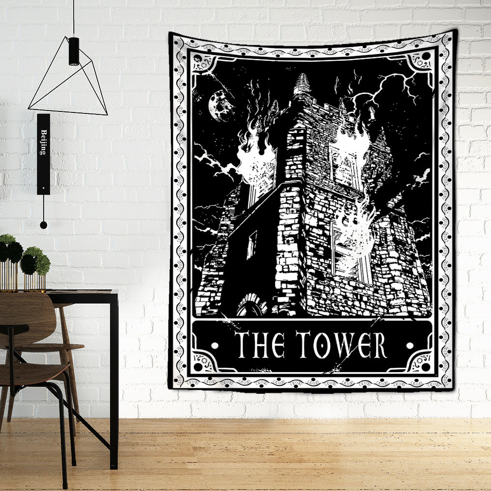 Black Tarot Cards Tapestry Wall Hanging