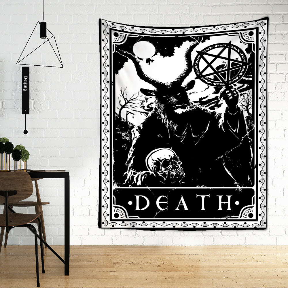 Black Tarot Cards Tapestry Wall Hanging