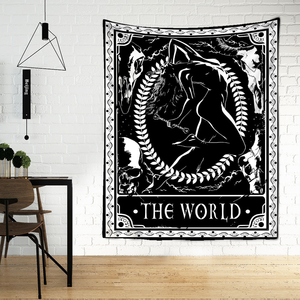 Black Tarot Cards Tapestry Wall Hanging