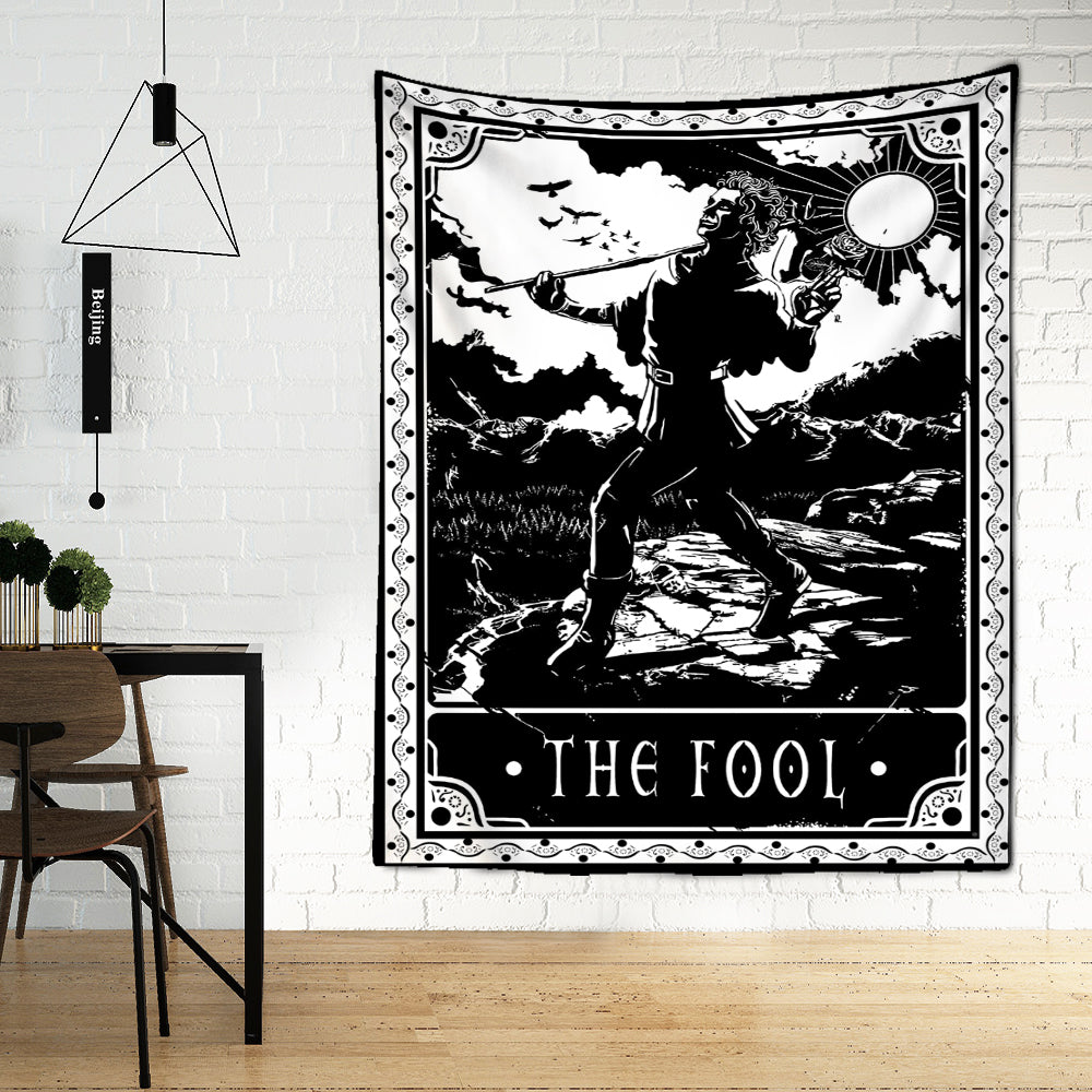 Black Tarot Cards Tapestry Wall Hanging