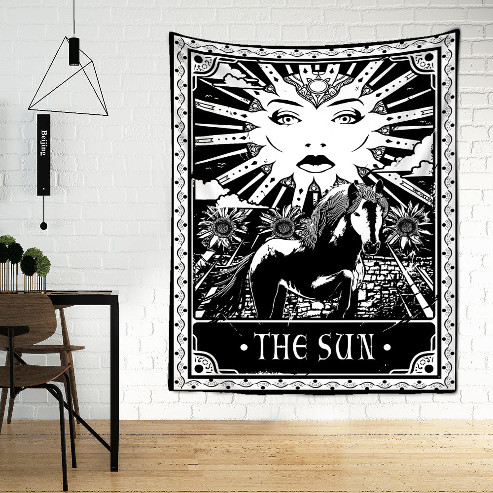 Black Tarot Cards Tapestry Wall Hanging