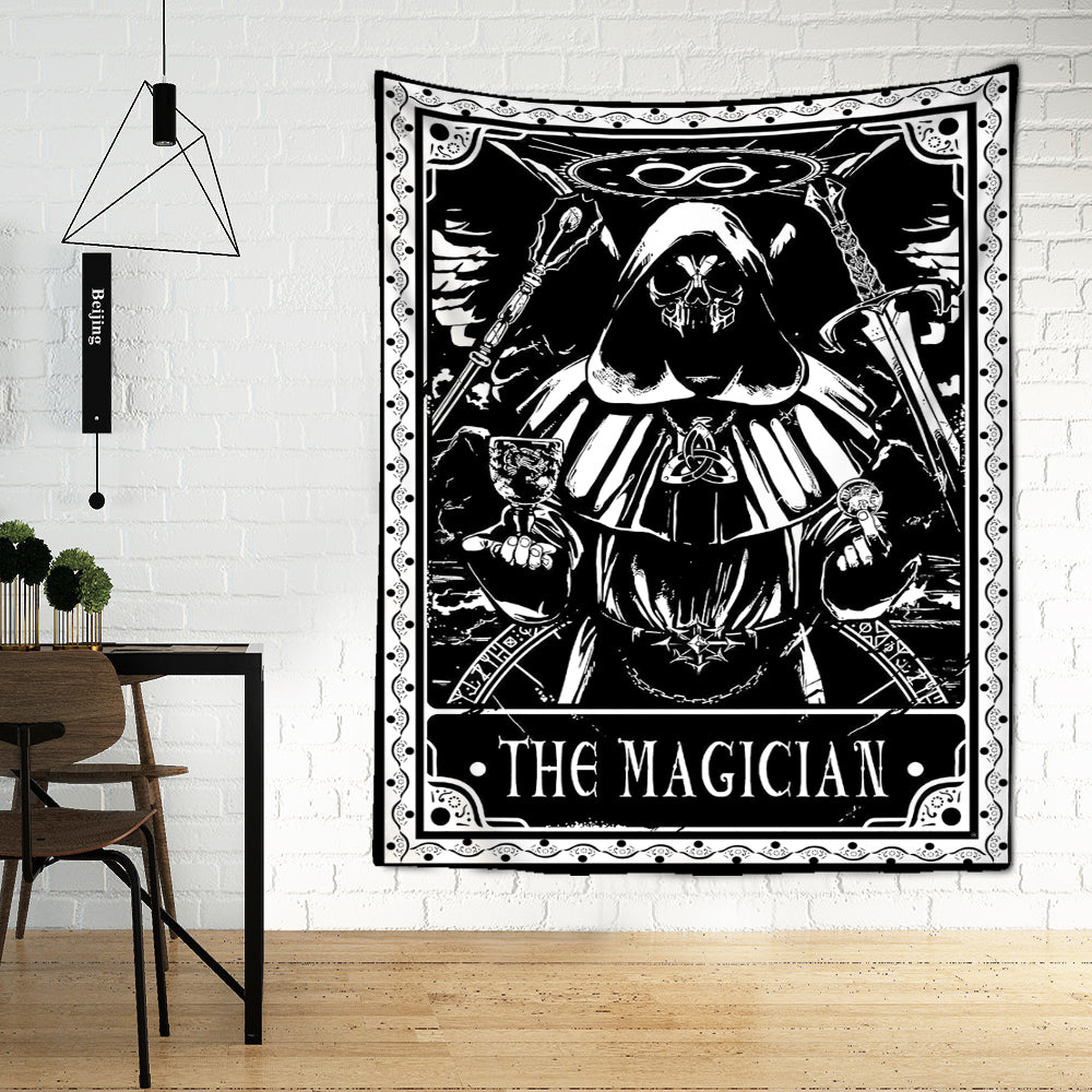 Black Tarot Cards Tapestry Wall Hanging