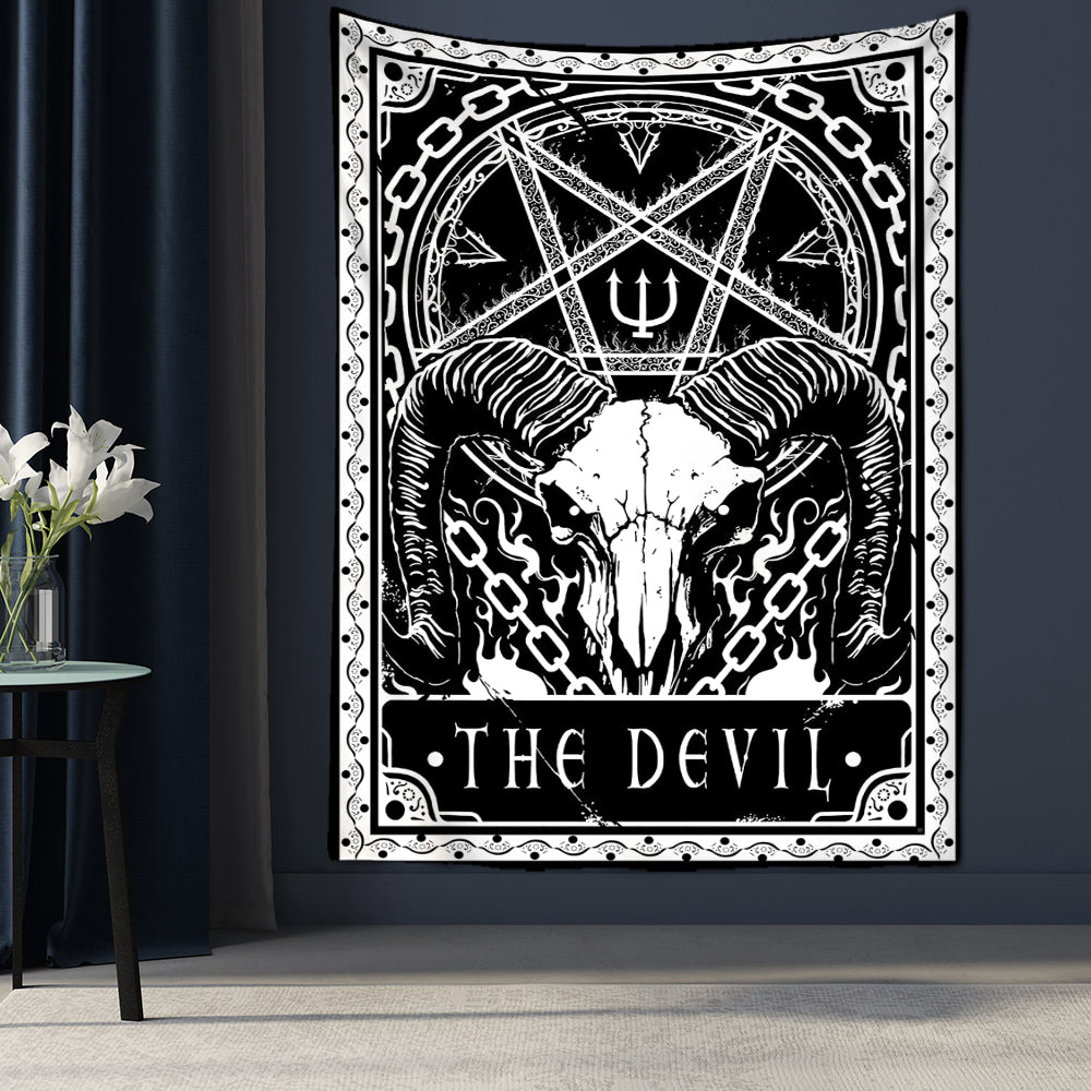 Black Tarot Cards Tapestry Wall Hanging