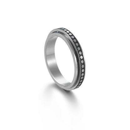 The Stars And The Moon Titanium Rotation Ring