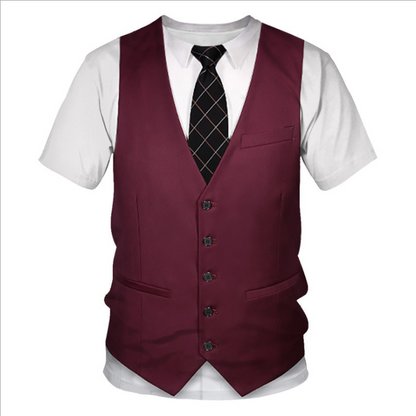 3D Vest Uniform Print T-shirt