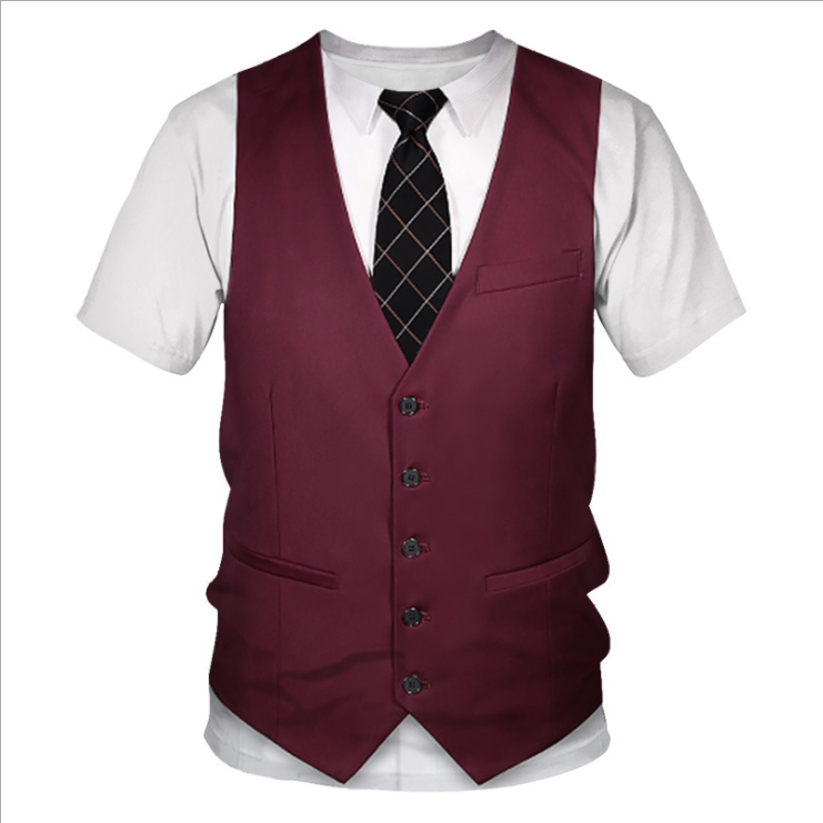 3D Vest Uniform Print T-shirt