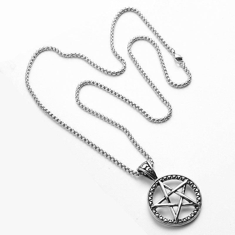 Angular Pentagram Pendant Necklace